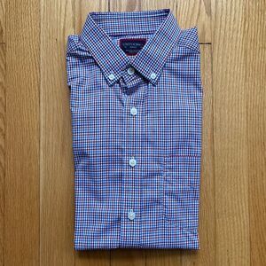 UNTUCKit Men’s Long Sleeve Performance Shirt Regular Fit Small Blue Red Checks